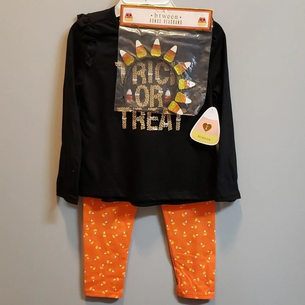 Btween NWT 2-piece Halloween Set with Matching Headband